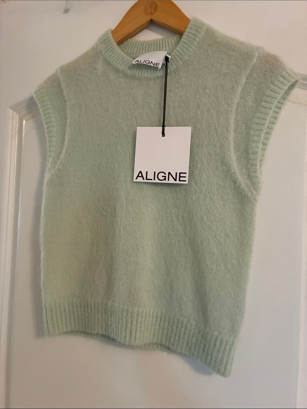 ALIGNE Women's Sleeveless Knit Sweater Vest in Pale Mint - Size 2